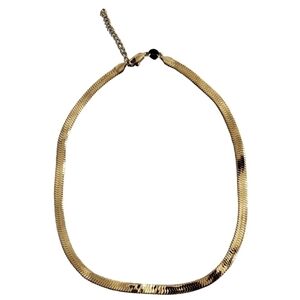 Gold vermeil Jennifer Zeuner Karli Herringbone Etched Necklace